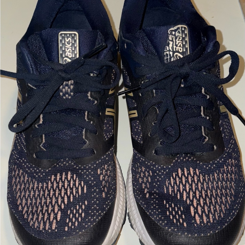 Asics Navy and Pink Athletic Shoes